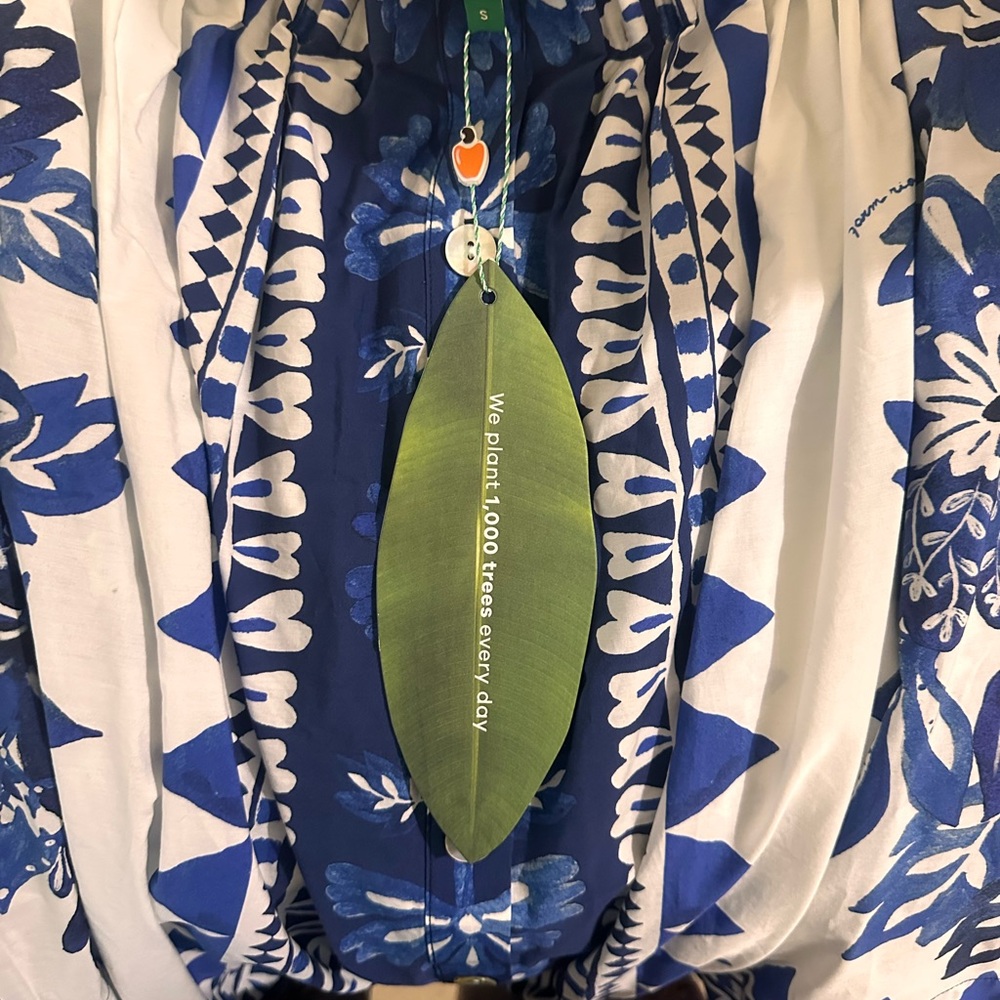 Farm Rio Blue Floral Off-Shoulder Top - Picture 10 of 10